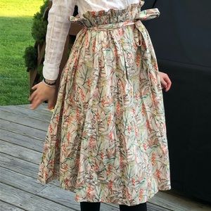 Floral Paper-bag skirt